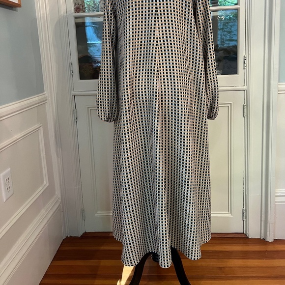 Stine Goya Nini Printed Cloque-Jacquard Midi Dress, Size S, V-Neck Check Pattern - Picture 9 of 11